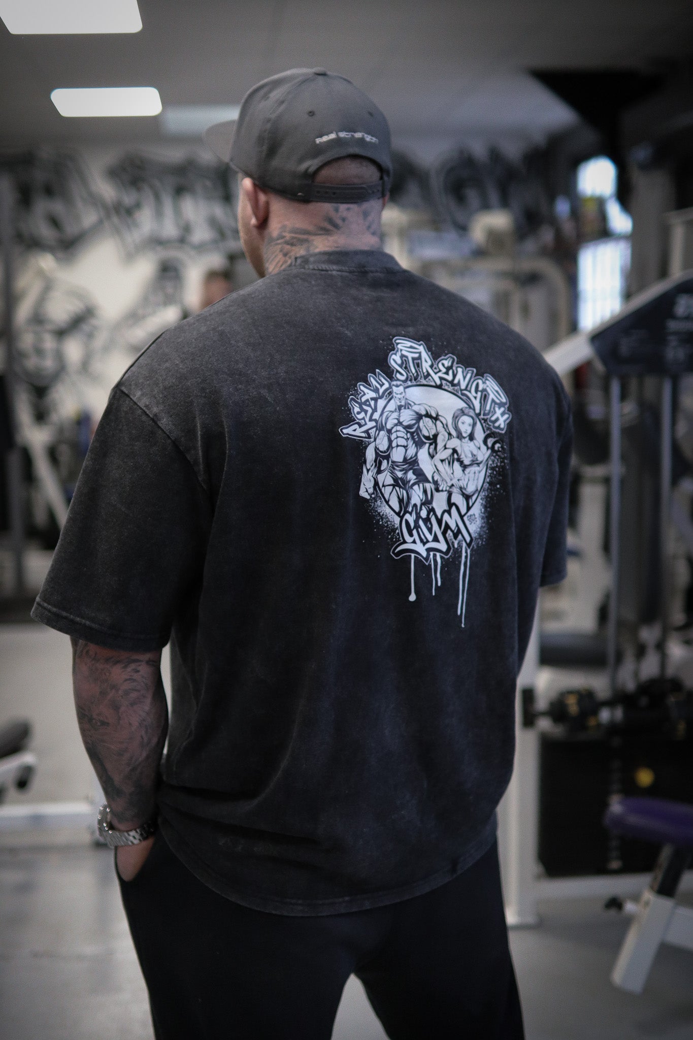 Black Acid Wash Oversized T-Shirt